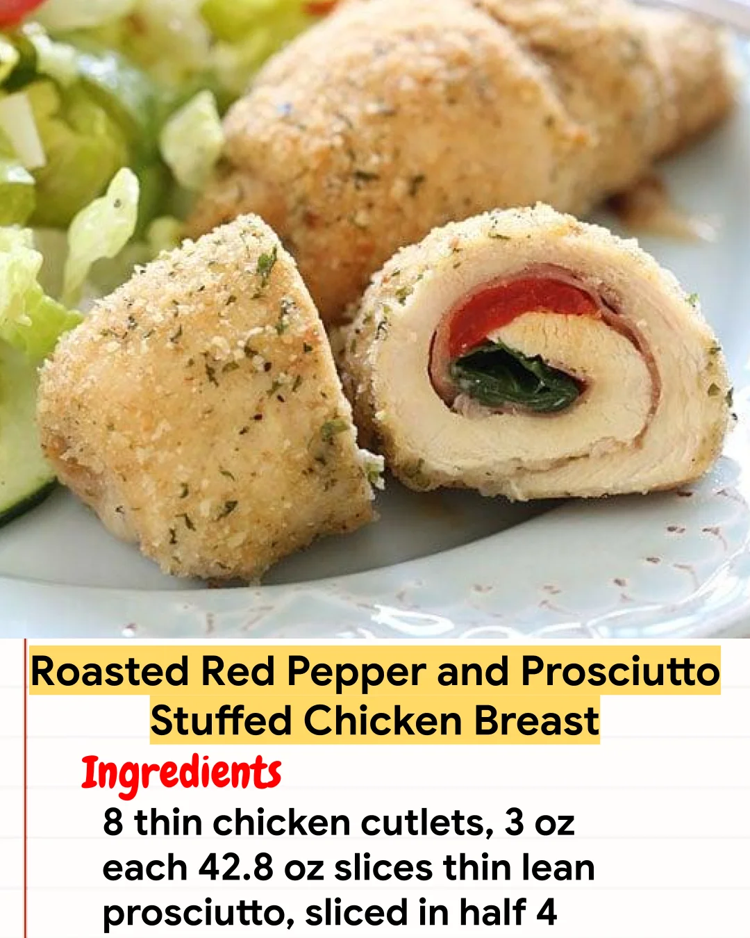 Chicken Recipe Roasted Red Pepper and Prosciutto Stuffed Chicken Breast