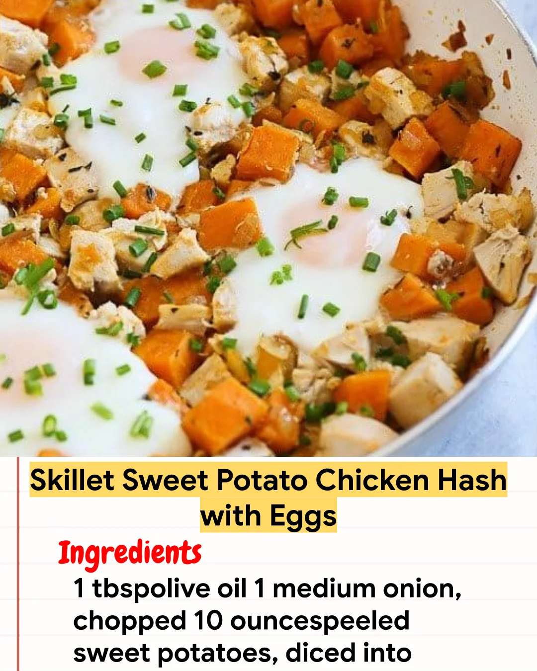Chicken Recipe Skillet Sweet Potato Chicken Hash with Eggs