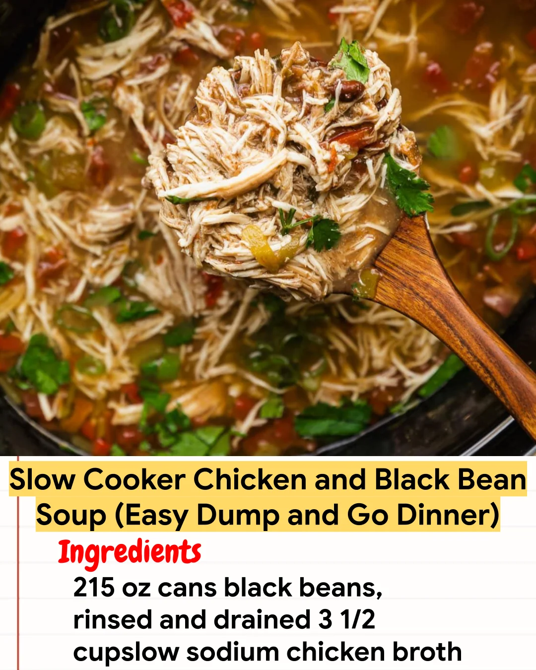 Chicken Recipe Slow Cooker Chicken and Black Bean Soup (Easy Dump and Go Dinner)