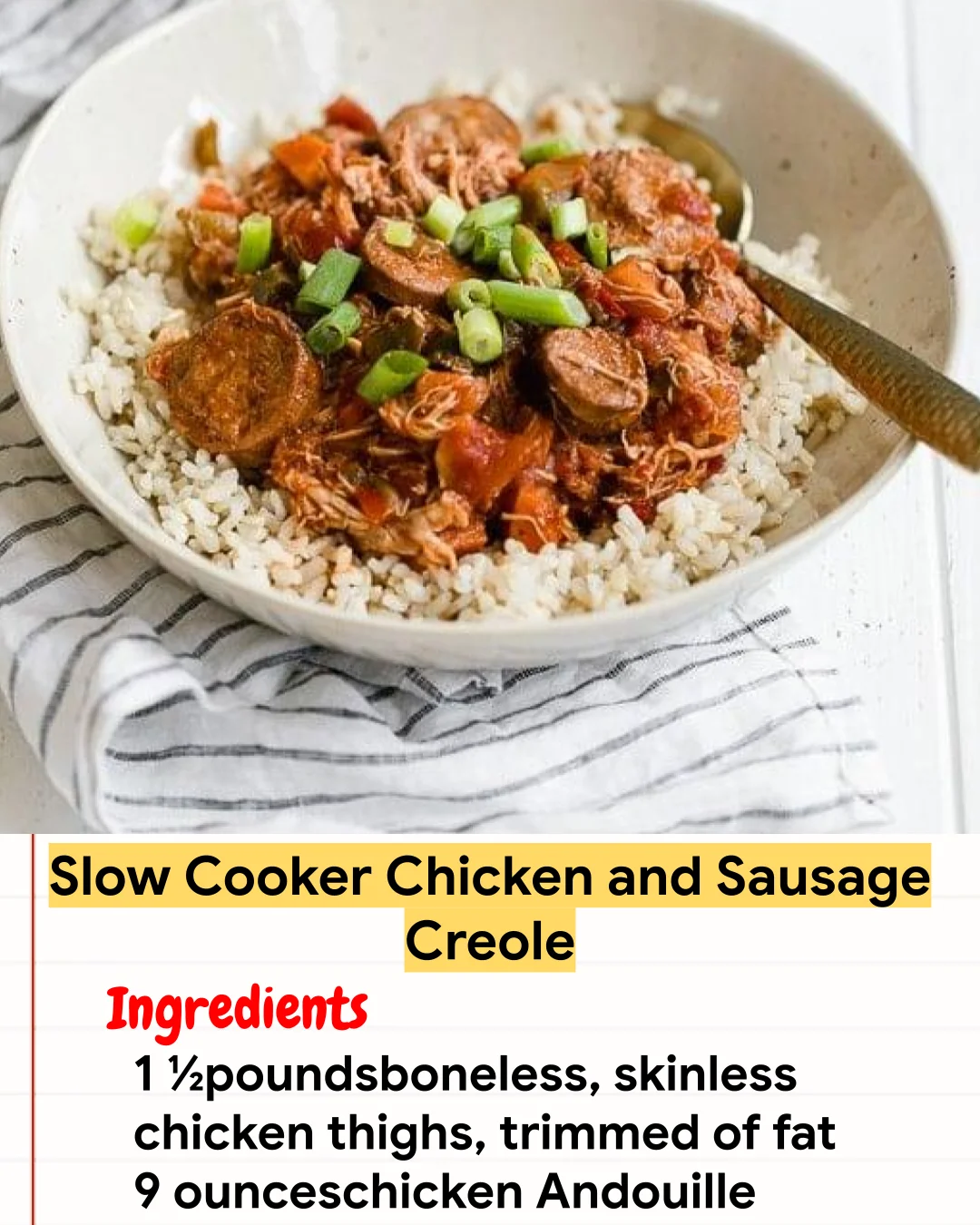Chicken Recipe Slow Cooker Chicken and Sausage Creole