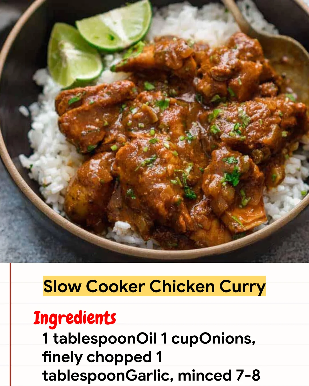 Chicken Recipe Slow Cooker Chicken Curry