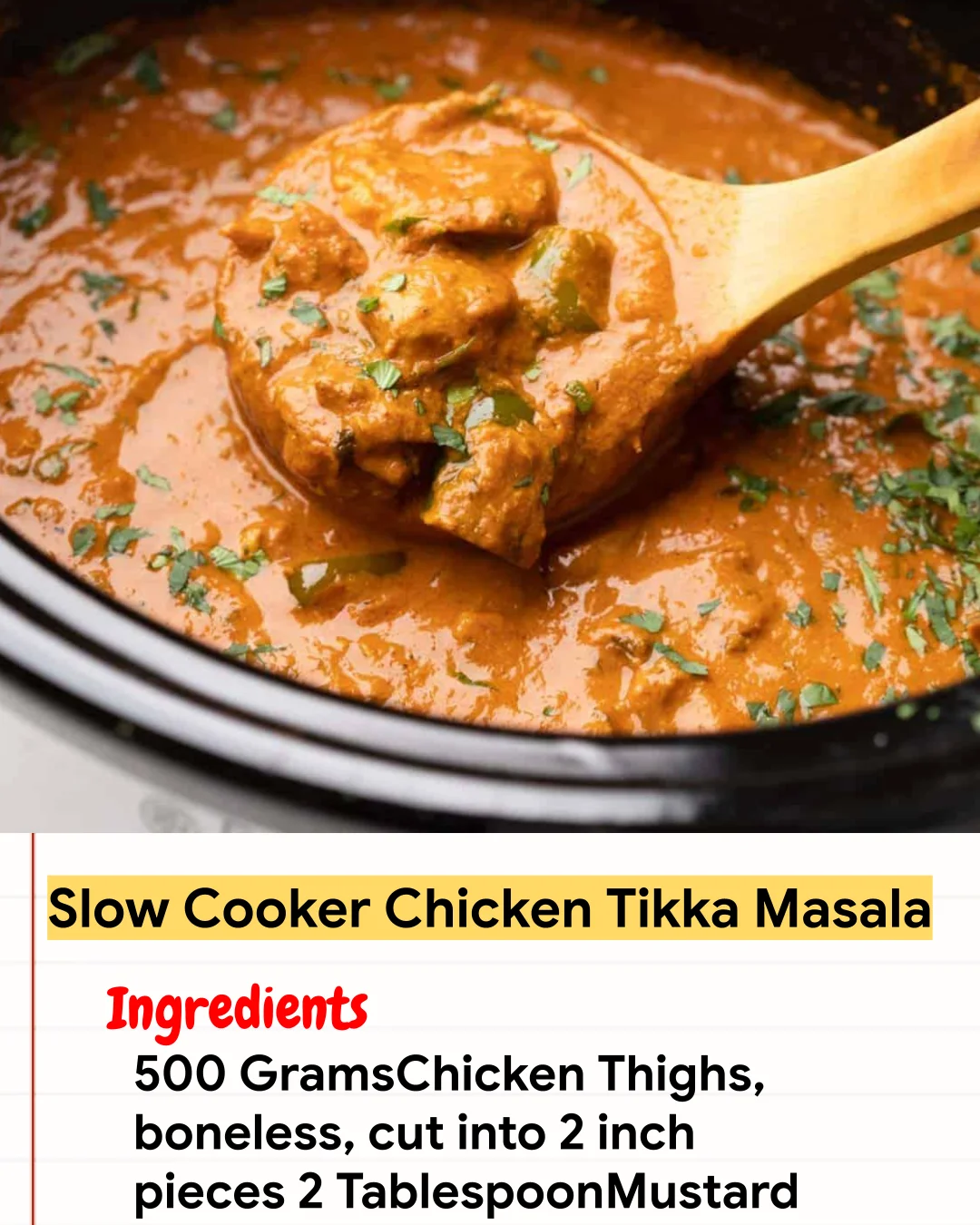 Chicken Recipe Slow Cooker Chicken Tikka Masala