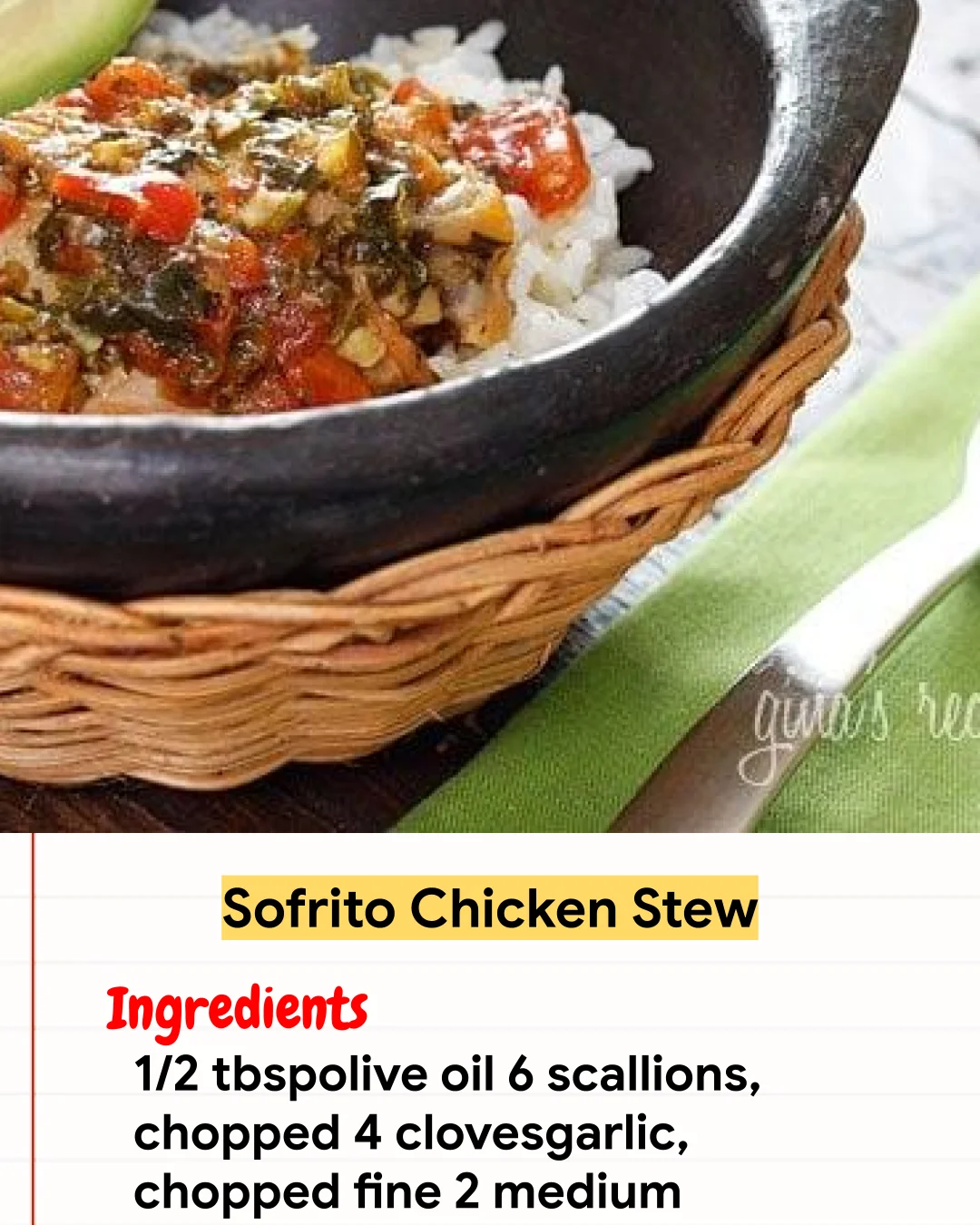 Chicken Recipe Sofrito Chicken Stew