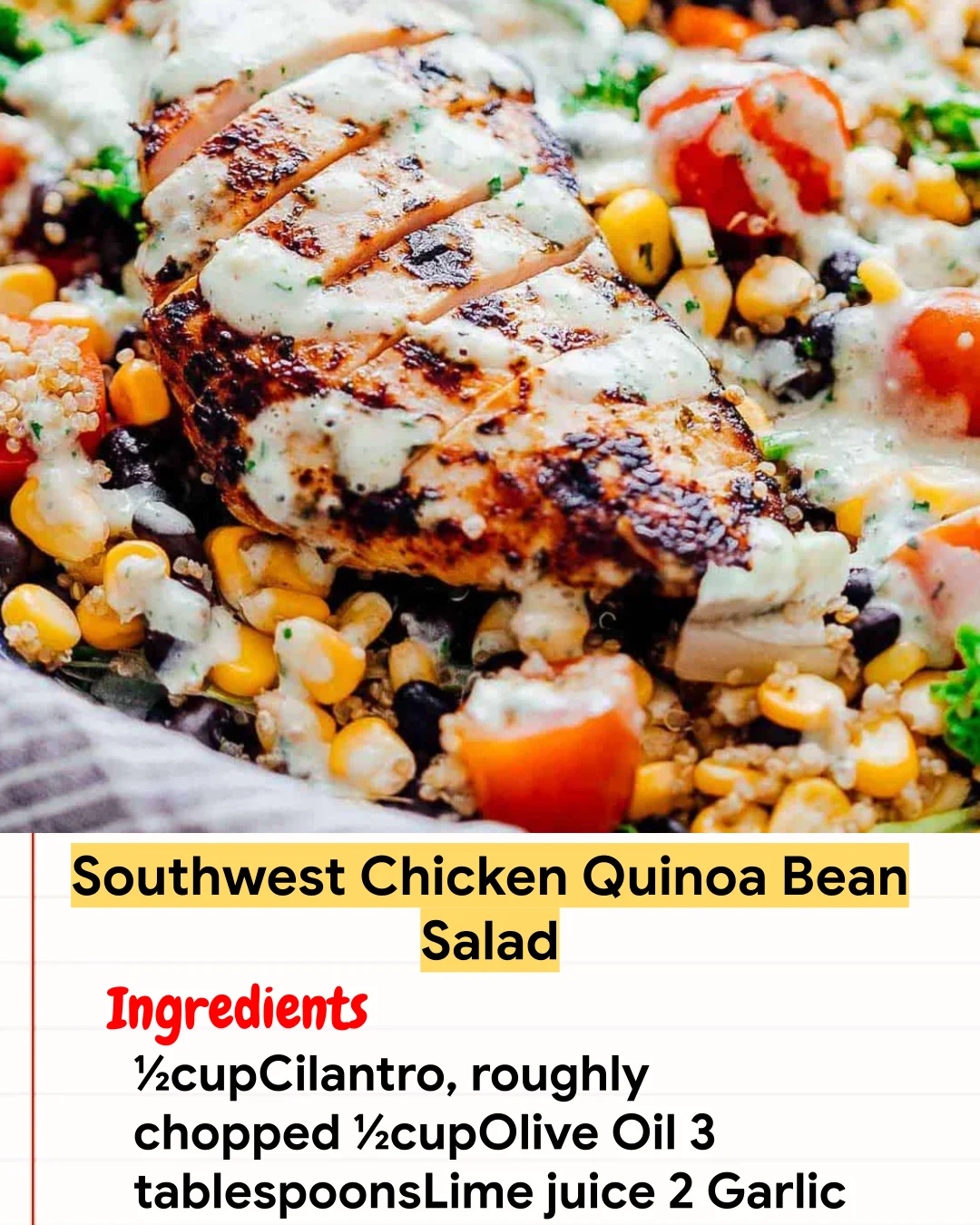 Chicken Recipe Southwest Chicken Quinoa Bean Salad