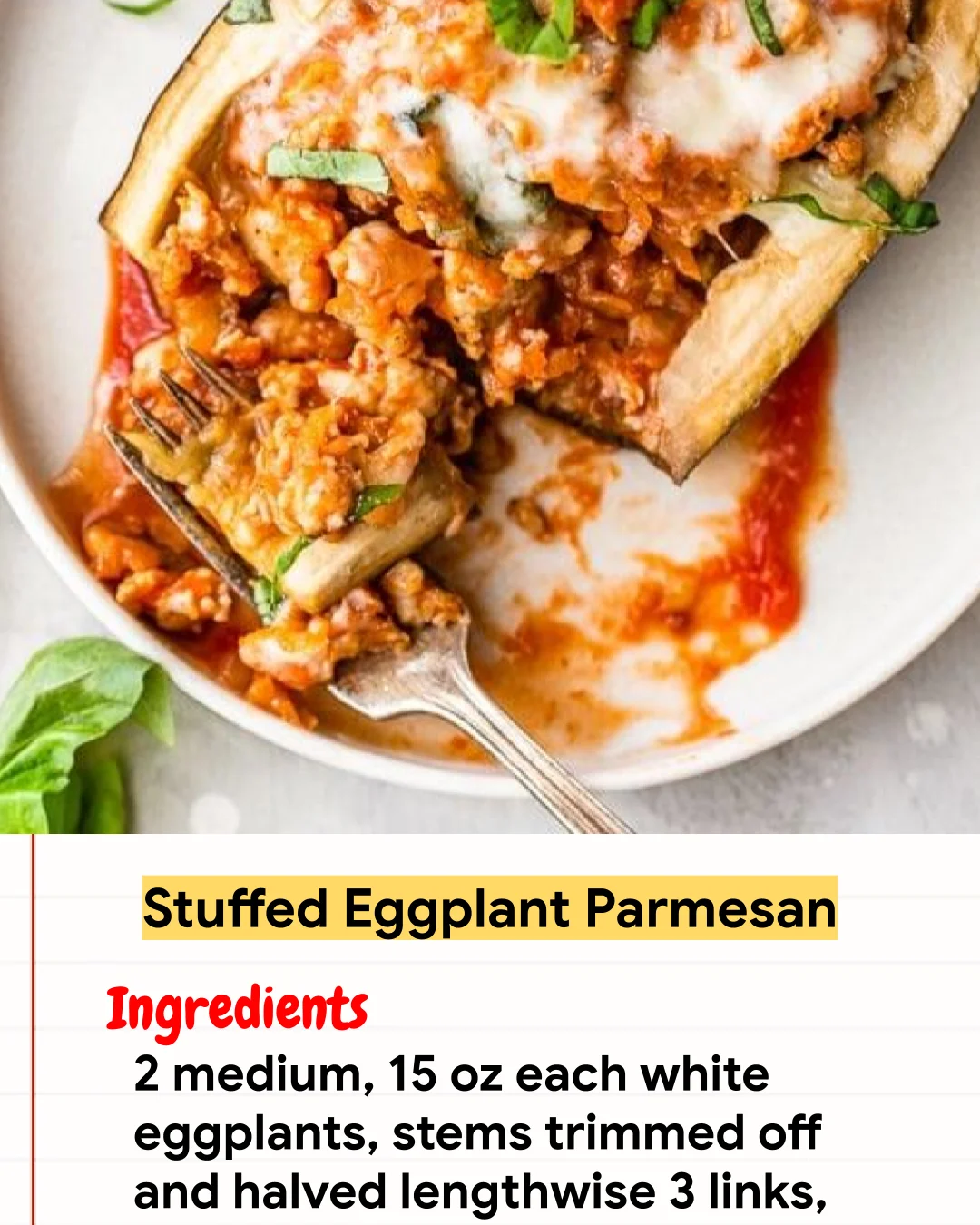 Chicken Recipe Stuffed Eggplant Parmesan