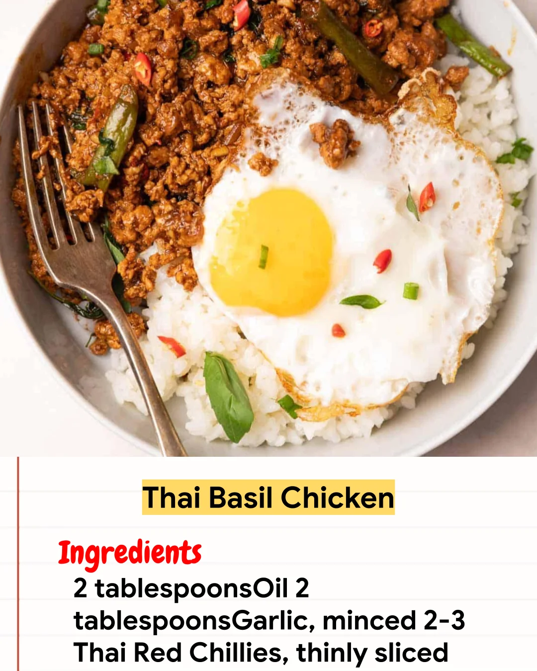 Chicken Recipe Thai Basil Chicken