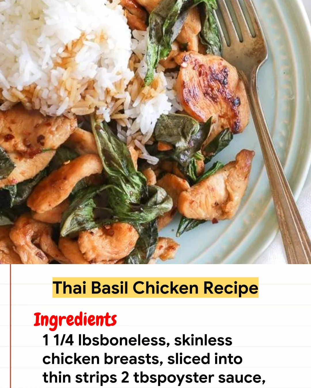 Chicken Recipe Thai Basil Chicken Recipe