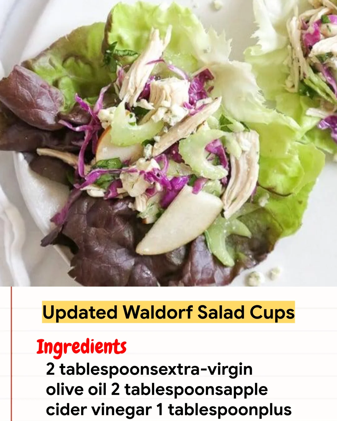 Chicken Recipe Updated Waldorf Salad Cups
