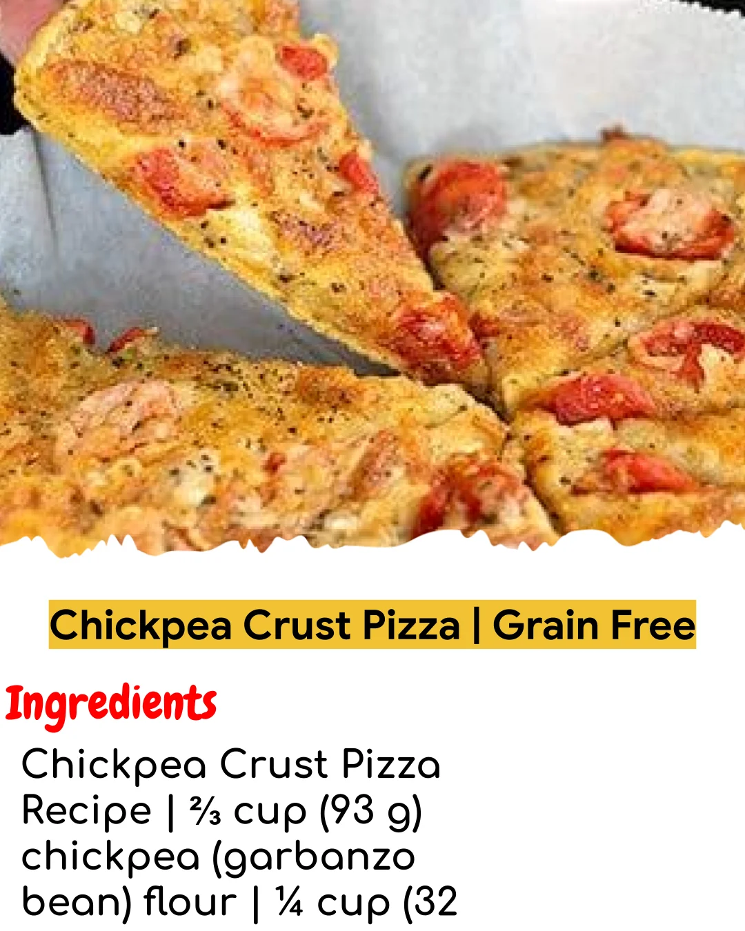 Chickpea Crust Pizza | Grain Free (Meal Prep Friendly)