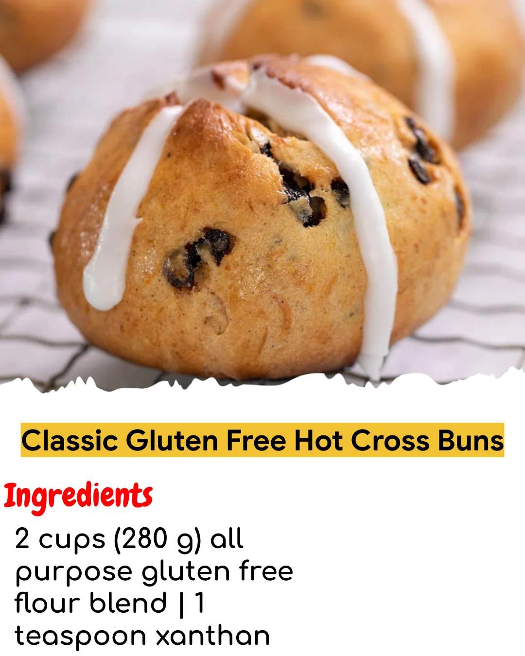 Classic Gluten Free Hot Cross Buns (Meal Prep Friendly)
