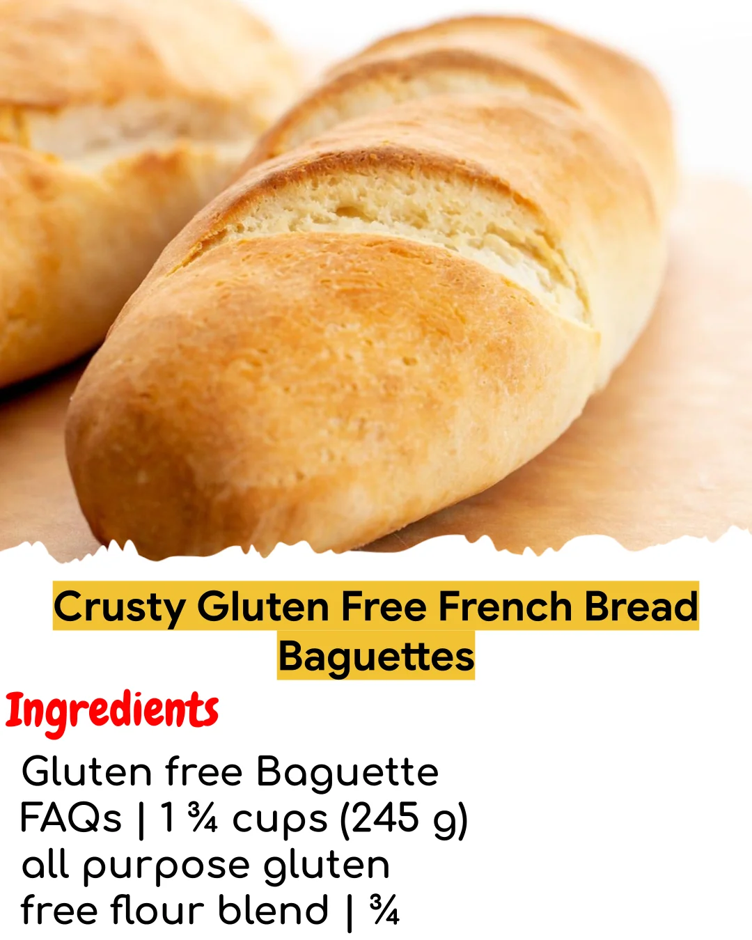 Crusty Gluten Free French Bread Baguettes (Chef-Developed)