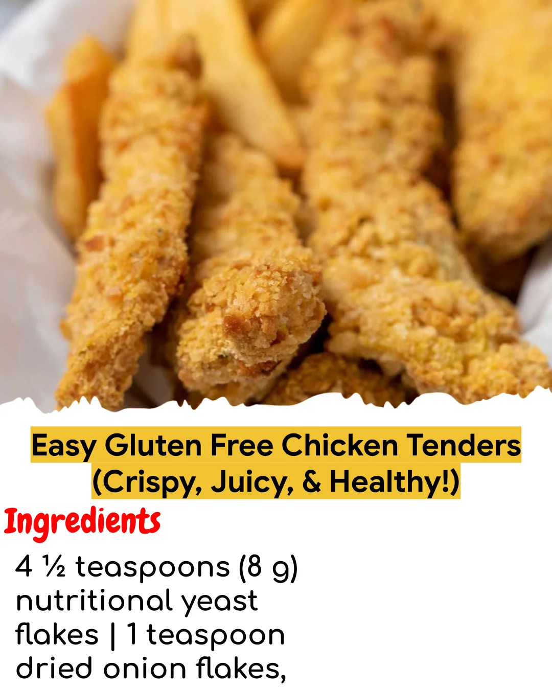 Easy Gluten Free Chicken Tenders (Crispy, Juicy, & Healthy!) (Meal Prep Friendly)