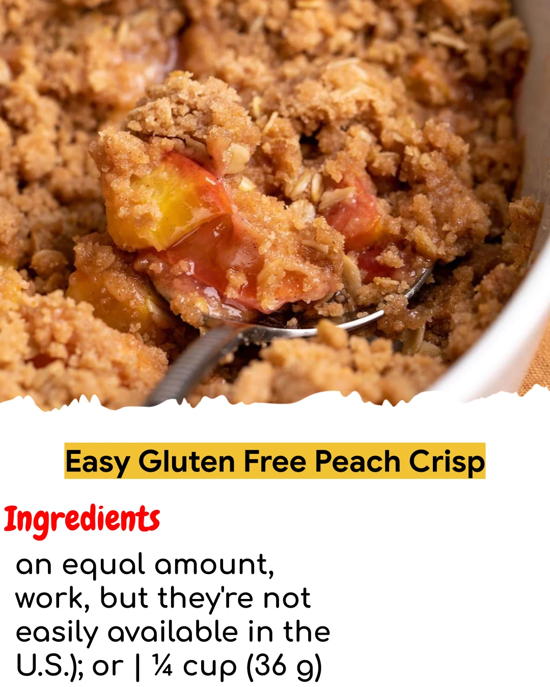 Easy Gluten Free Peach Crisp (Meal Prep Friendly)