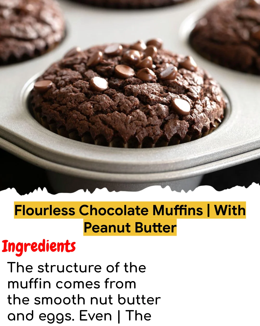 Flourless Chocolate Muffins | With Peanut Butter (Tested 10+ Times)