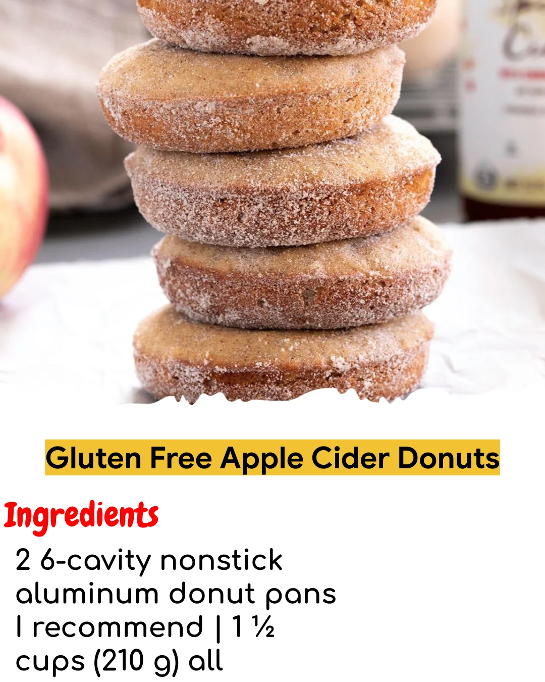 Gluten Free Apple Cider Donuts (Meal Prep Friendly)