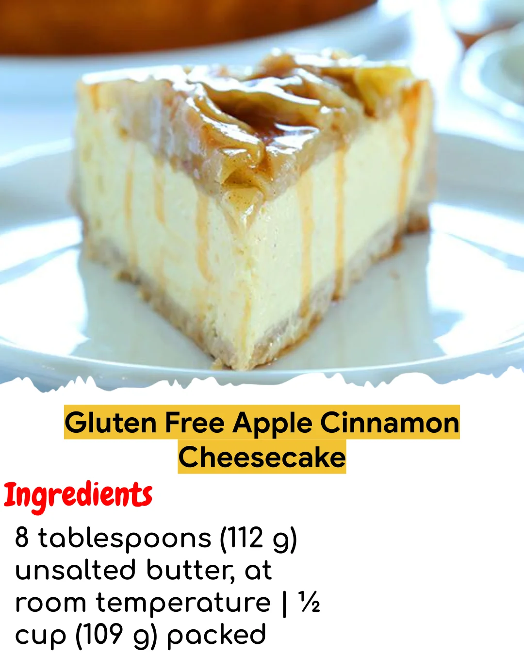 Gluten Free Apple Cinnamon Cheesecake (Tested 10+ Times)