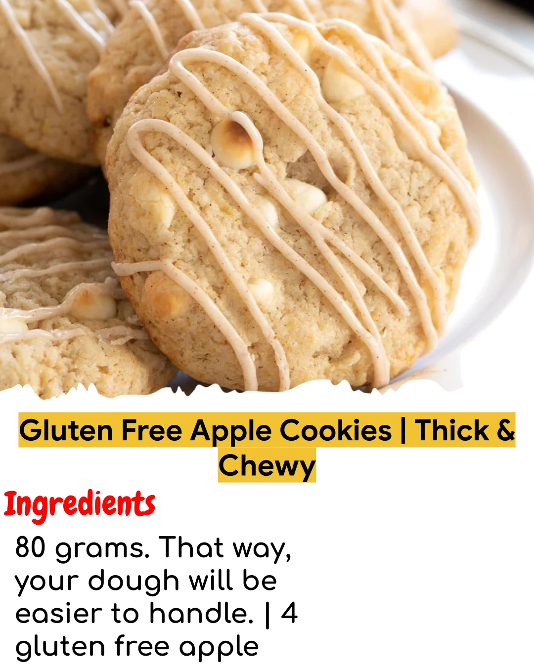 Gluten Free Apple Cookies | Thick & Chewy (Meal Prep Friendly)