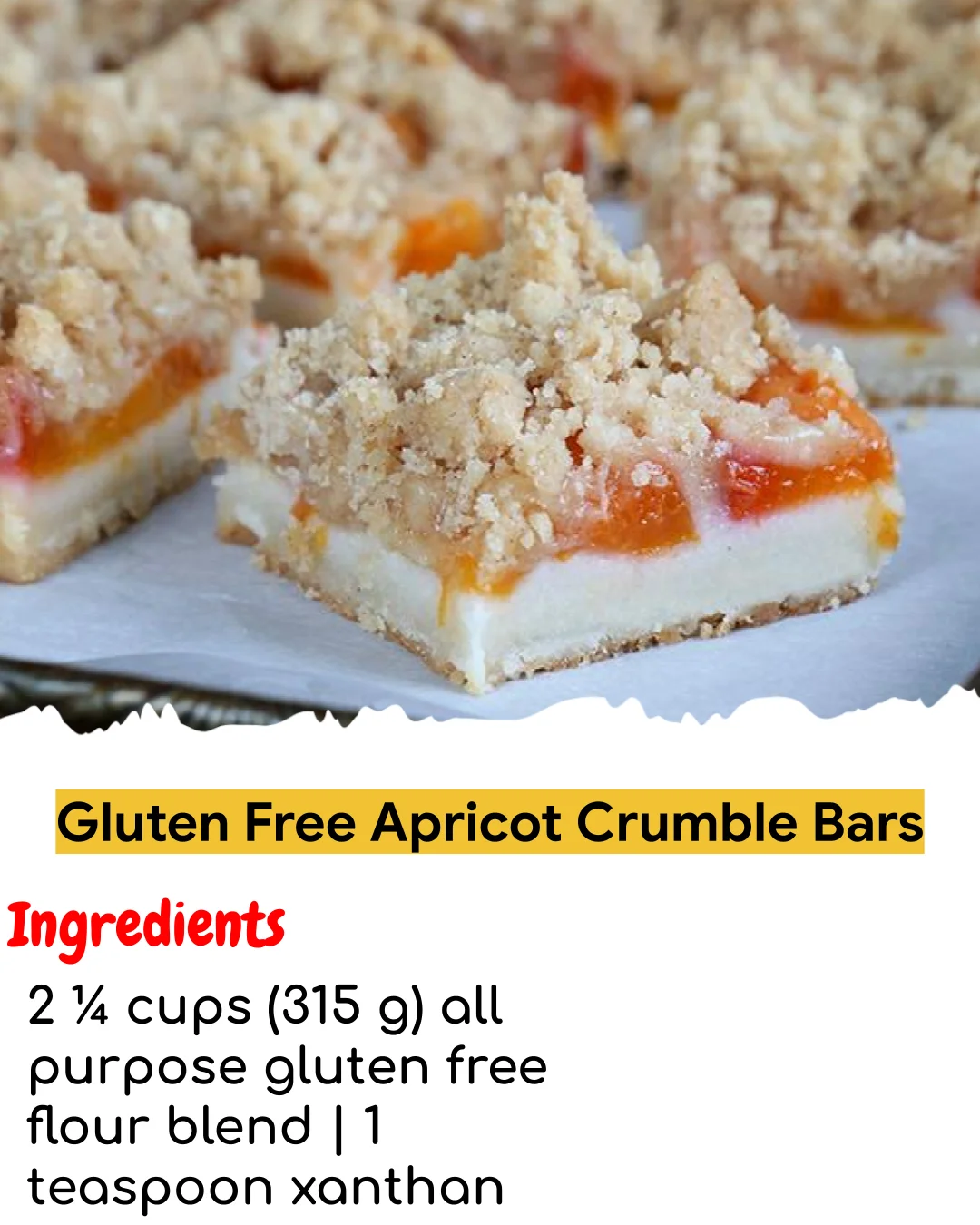 Gluten Free Apricot Crumble Bars (Meal Prep Friendly)