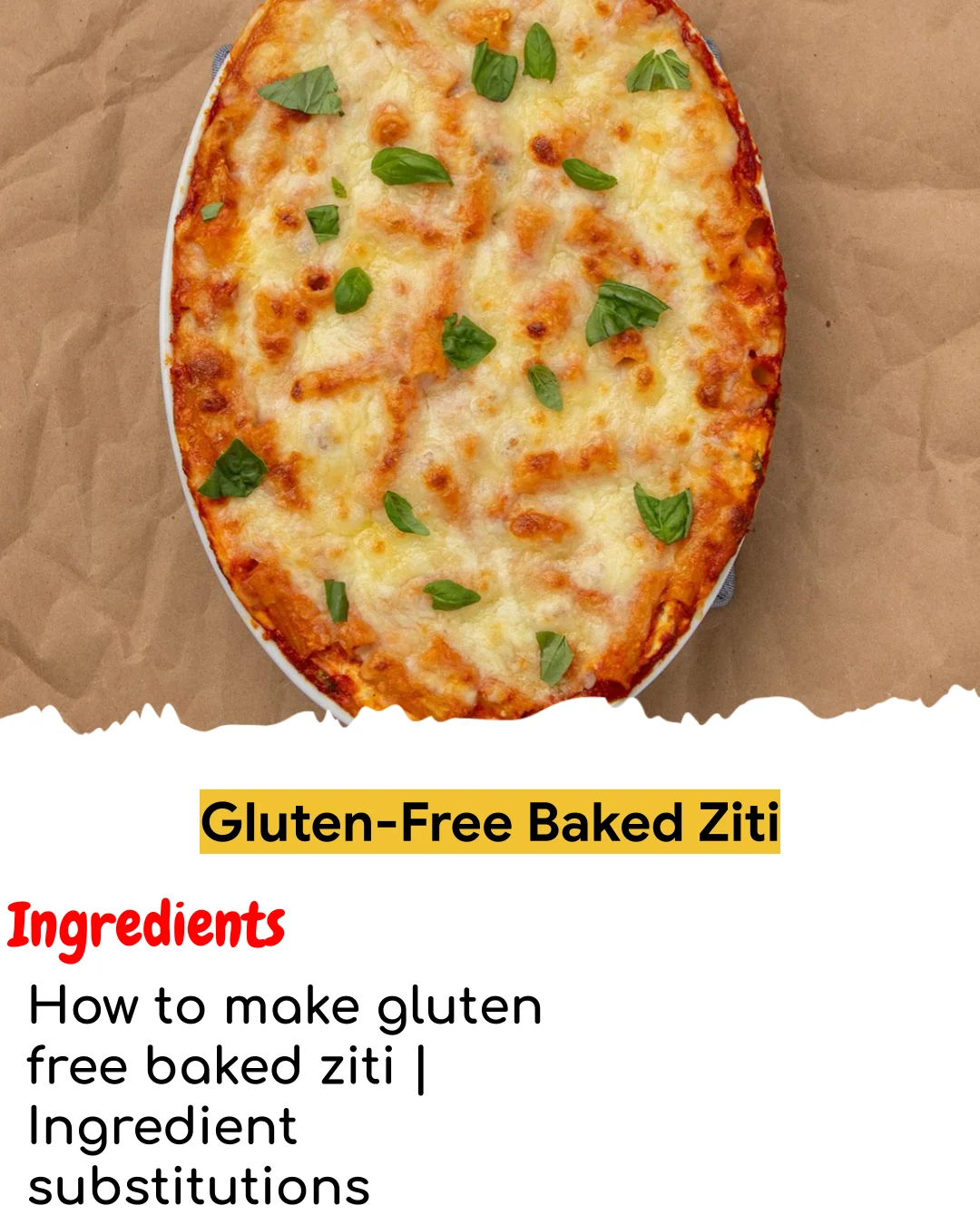 Gluten-Free Baked Ziti (Meal Prep Friendly)