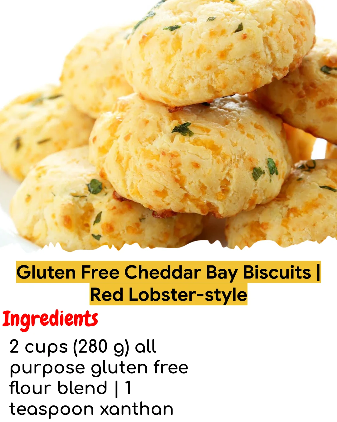 Gluten Free Cheddar Bay Biscuits | Red Lobster-style (Meal Prep Friendly)