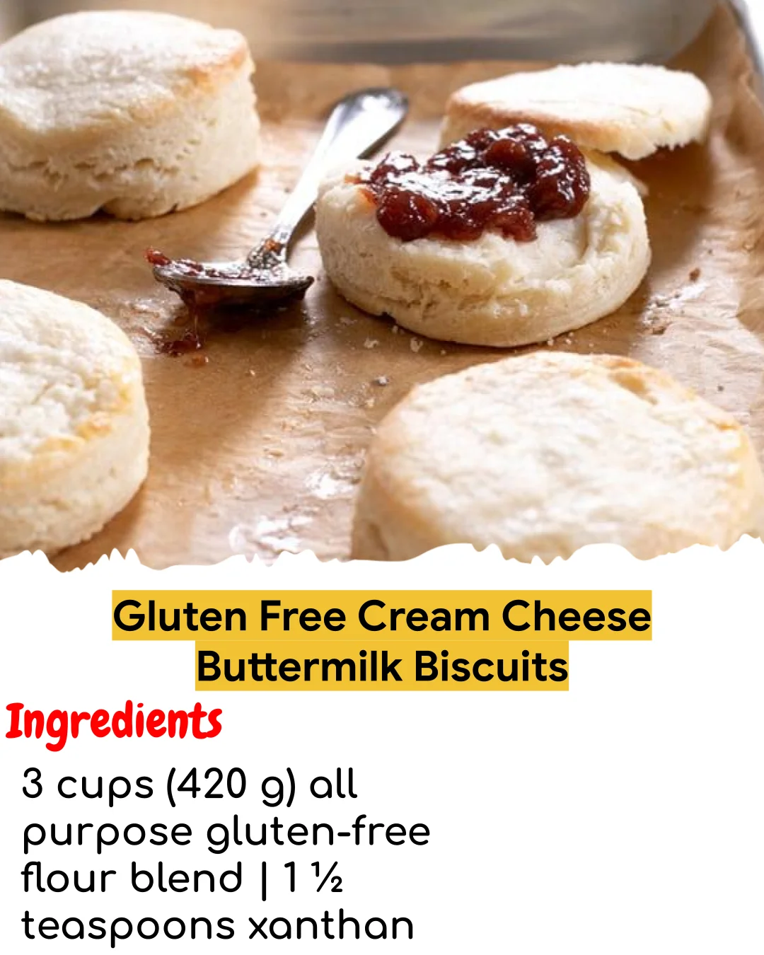 Gluten Free Cream Cheese Buttermilk Biscuits (Meal Prep Friendly)