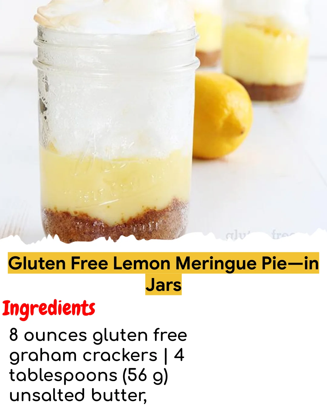 Gluten Free Lemon Meringue Pie—in Jars (Meal Prep Friendly)