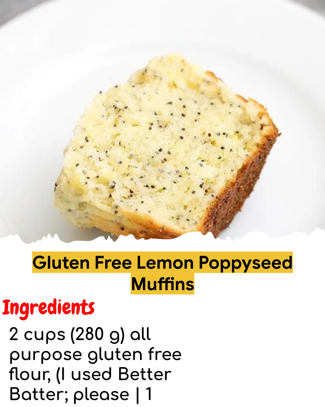 Gluten Free Lemon Poppyseed Muffins (Meal Prep Friendly)