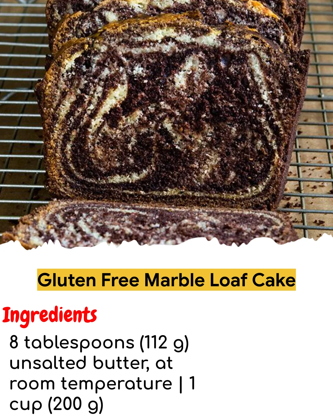 Gluten Free Marble Loaf Cake (Chef-Developed)