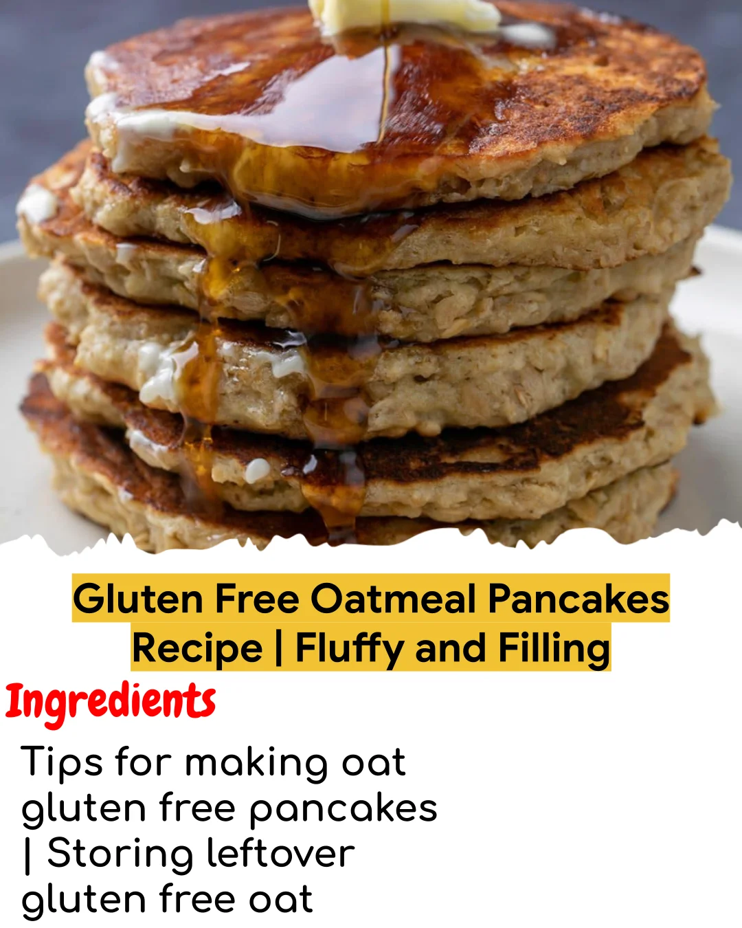 Gluten Free Oatmeal Pancakes Recipe | Fluffy and Filling (Meal Prep Friendly)