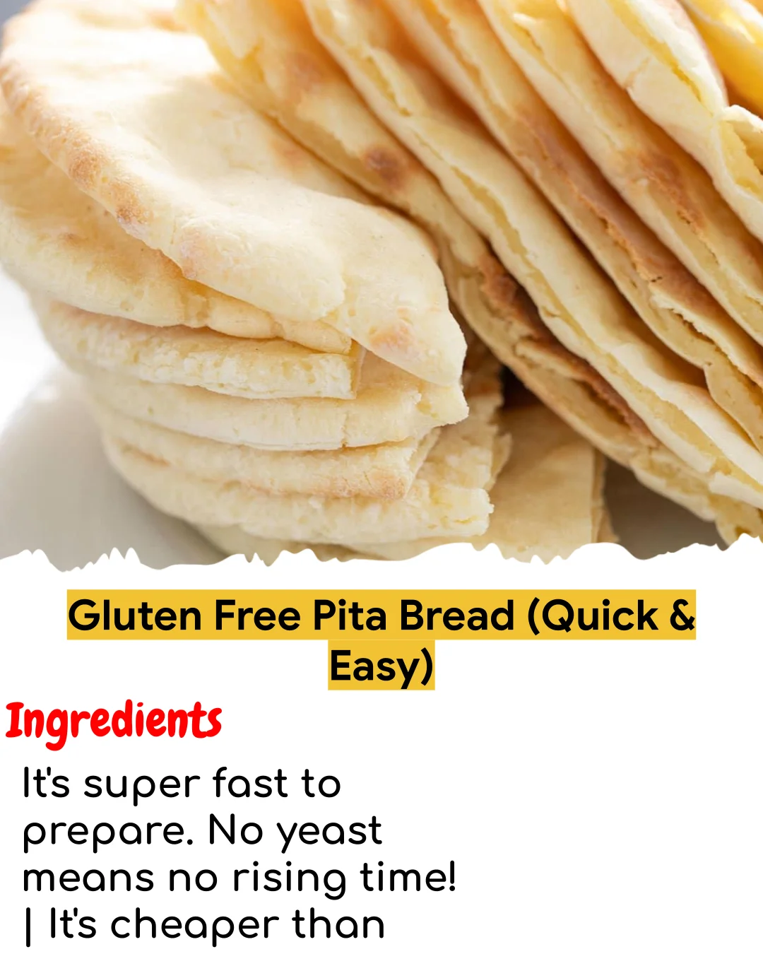 Gluten Free Pita Bread (Quick & Easy) (Meal Prep Friendly)