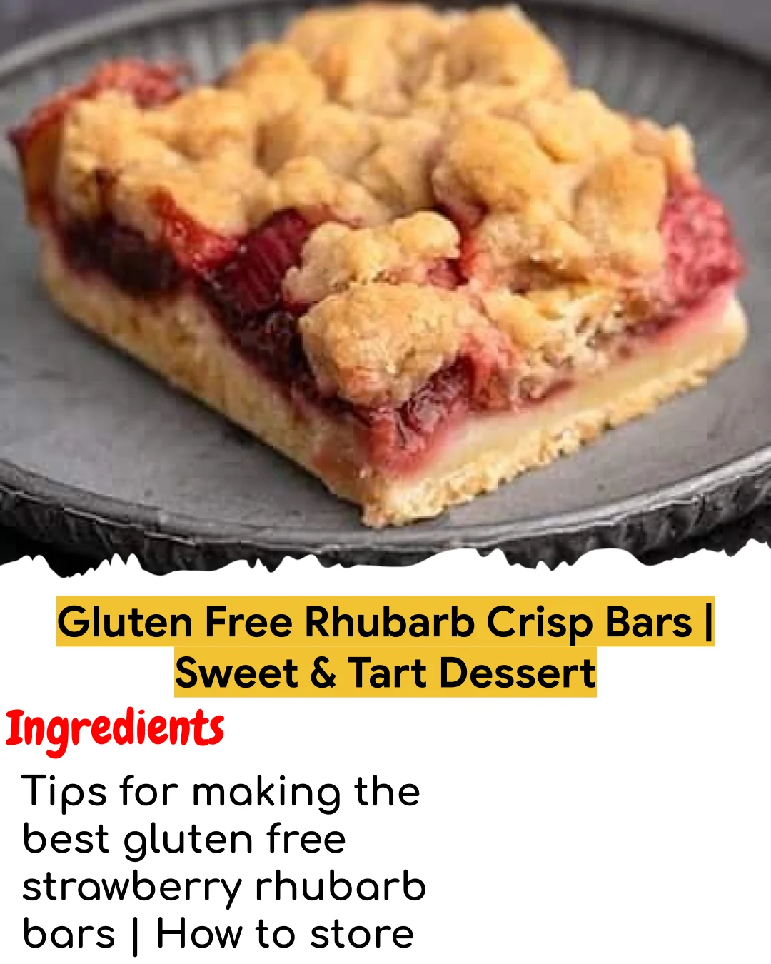 Gluten Free Rhubarb Crisp Bars | Sweet & Tart Dessert (Tested 10+ Times)
