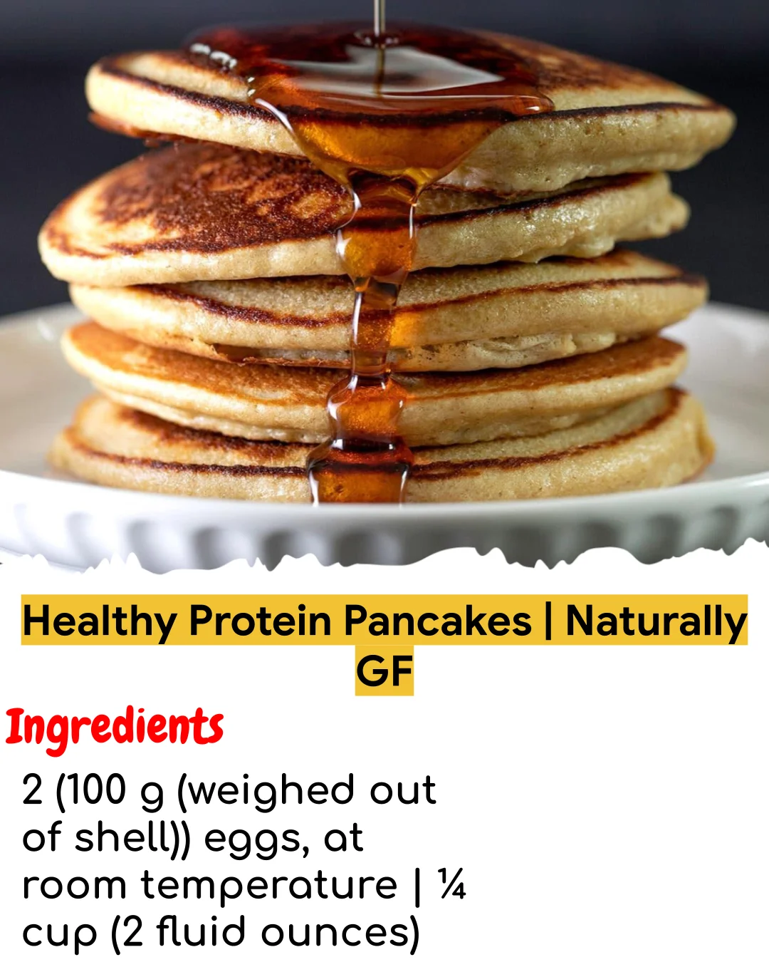 Healthy Protein Pancakes | Naturally GF (Meal Prep Friendly)