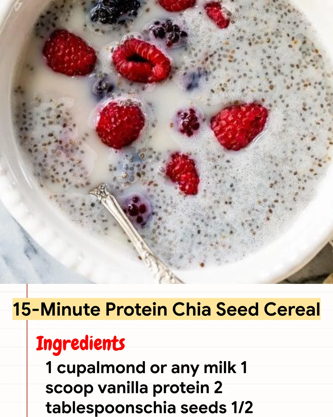 High protein Recipe 15-Minute Protein Chia Seed Cereal