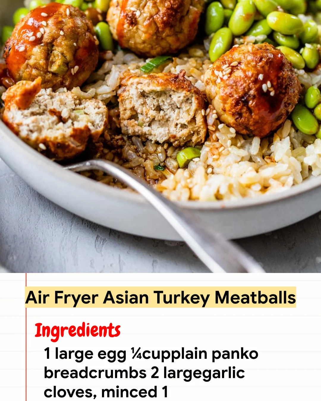 High protein Recipe Air Fryer Asian Turkey Meatballs