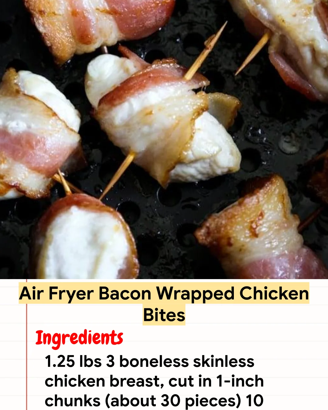 High protein Recipe Air Fryer Bacon Wrapped Chicken Bites