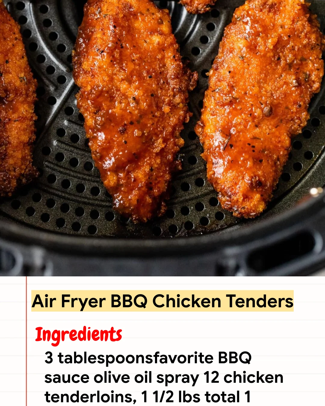 High protein Recipe Air Fryer BBQ Chicken Tenders