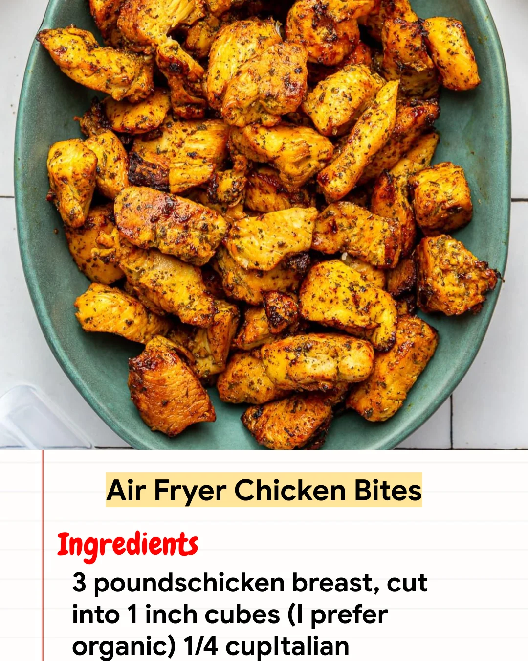 High protein Recipe Air Fryer Chicken Bites