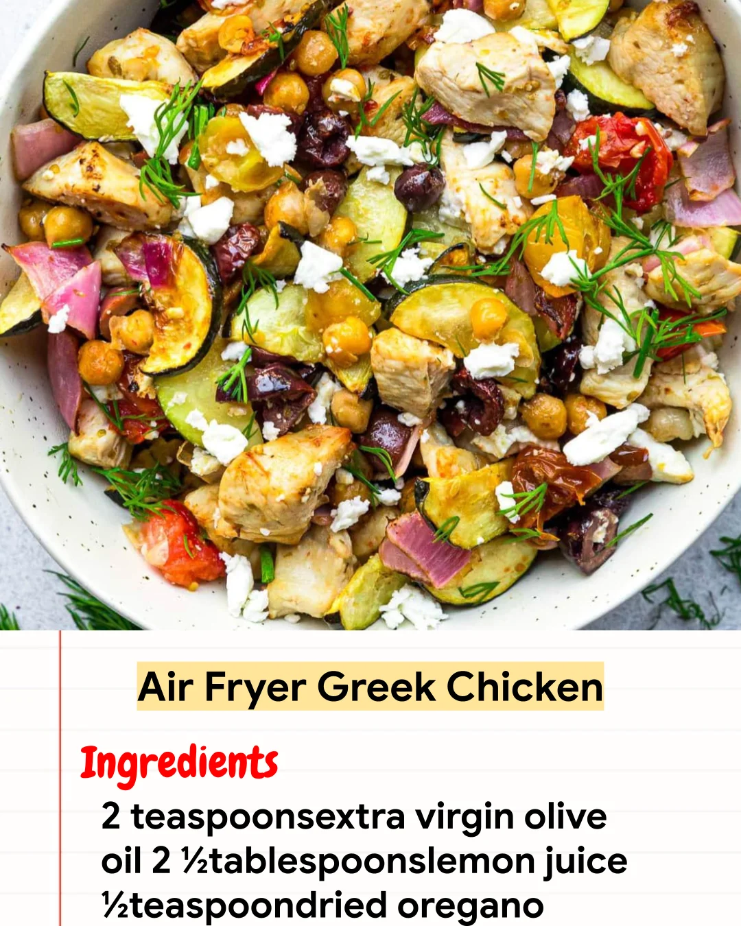 High protein Recipe Air Fryer Greek Chicken
