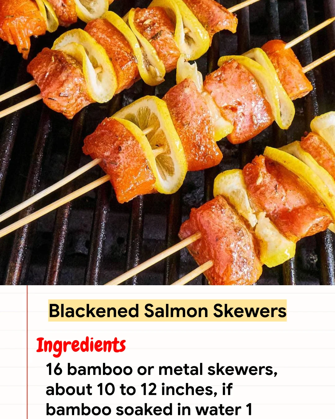 High protein Recipe Blackened Salmon Skewers