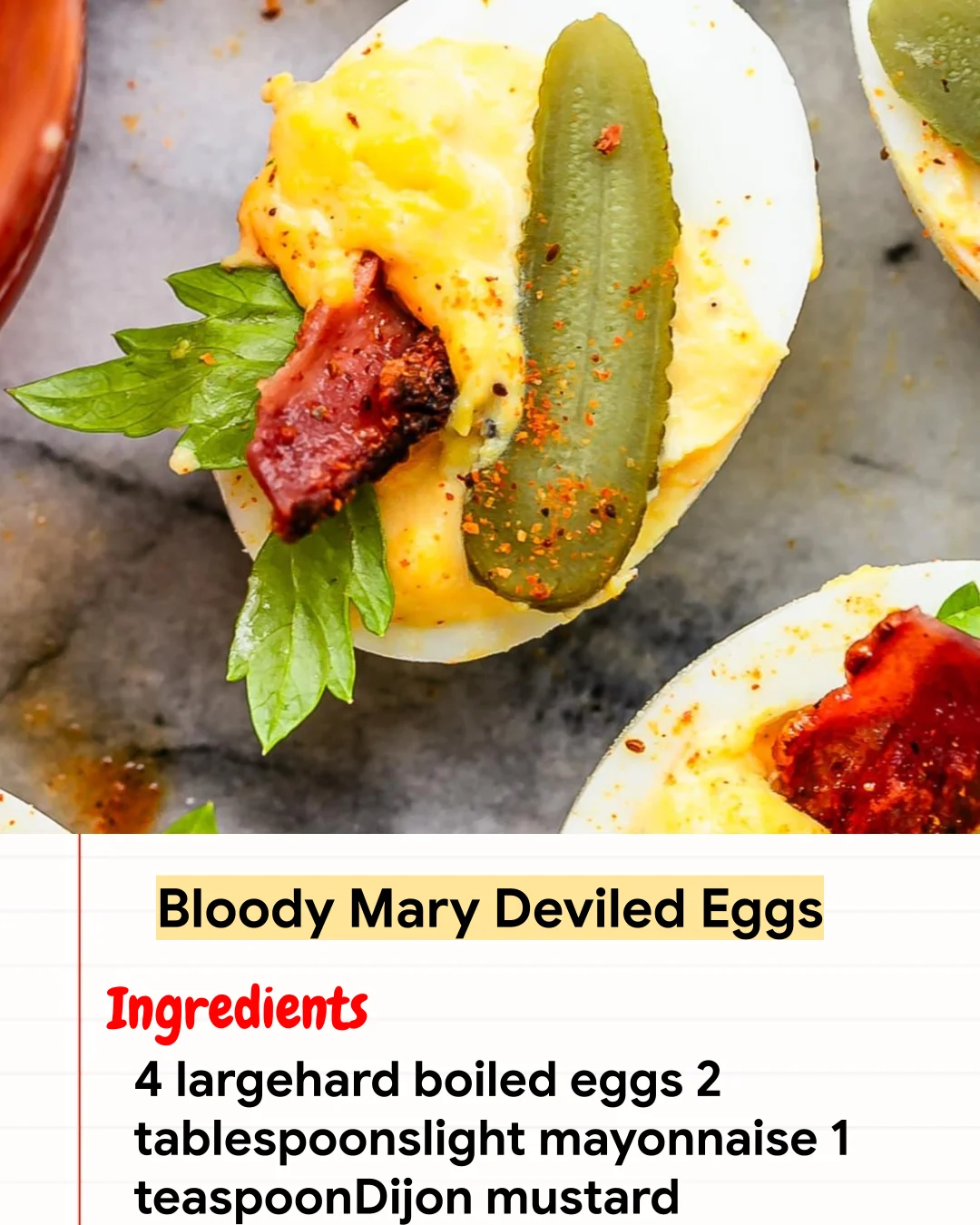 High protein Recipe Bloody Mary Deviled Eggs