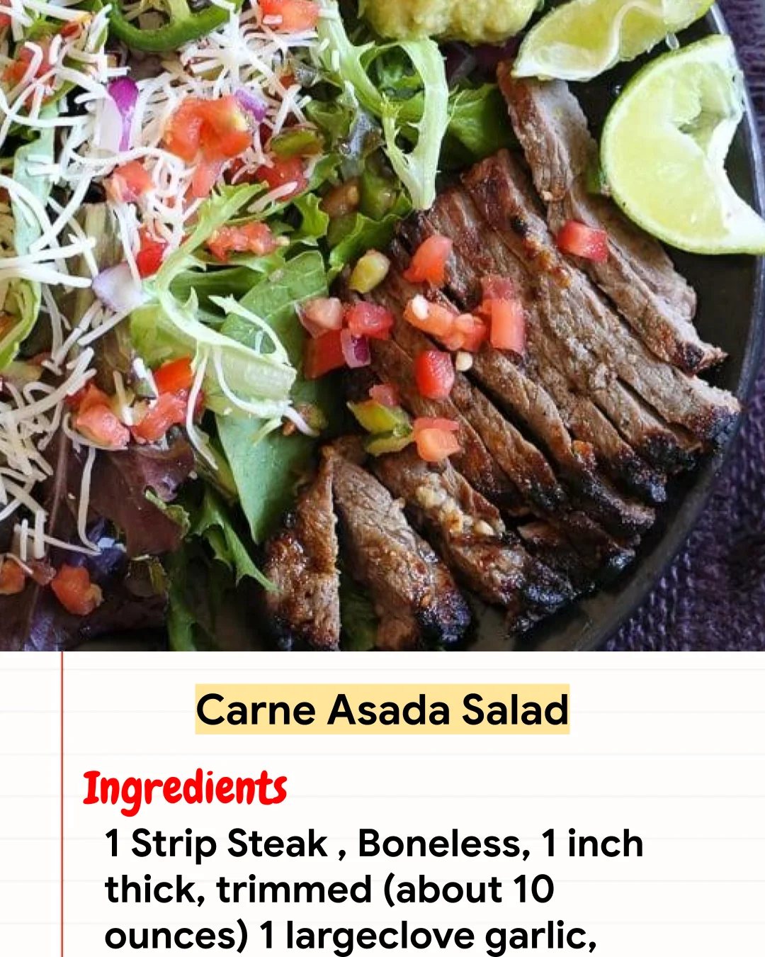 High protein Recipe Carne Asada Salad