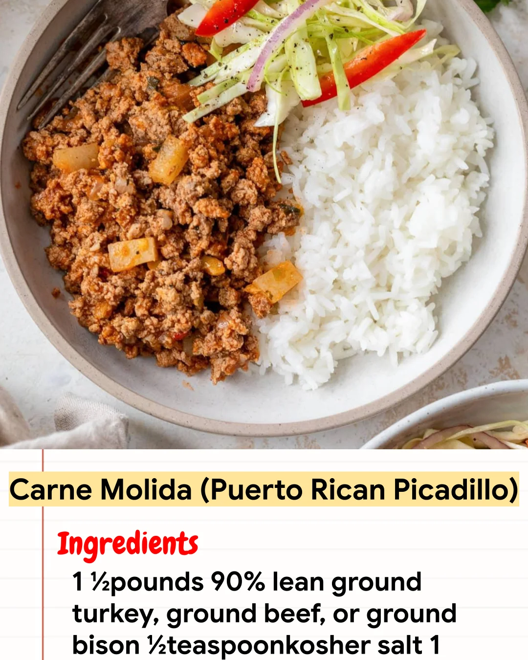 High protein Recipe Carne Molida (Puerto Rican Picadillo)