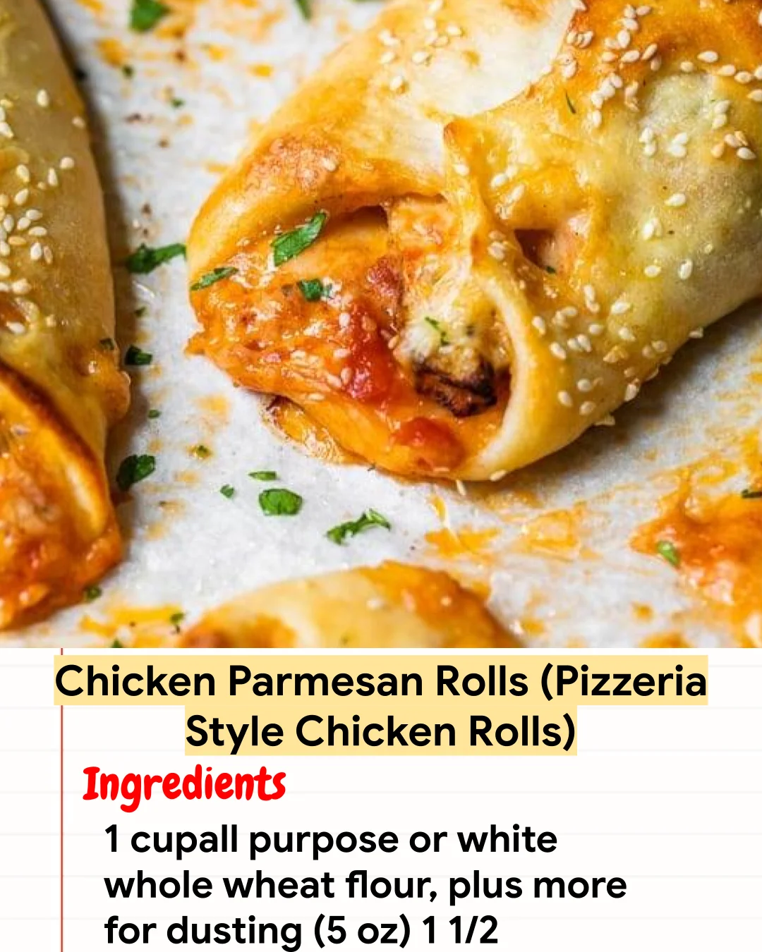 High protein Recipe Chicken Parmesan Rolls (Pizzeria Style Chicken Rolls)