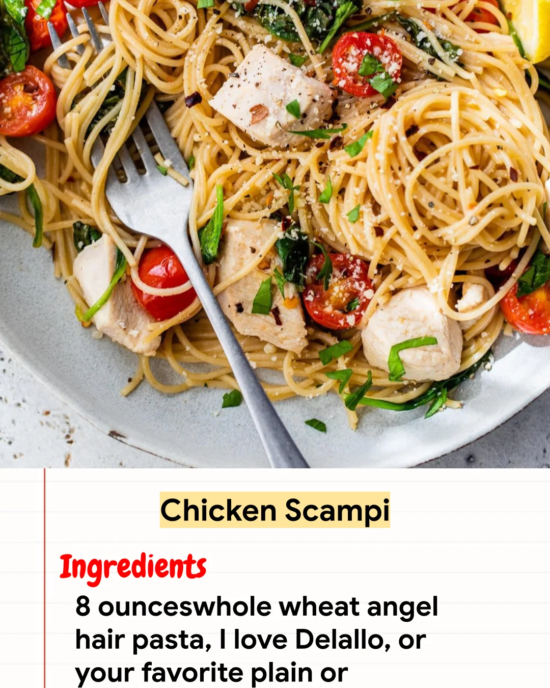 High protein Recipe Chicken Scampi