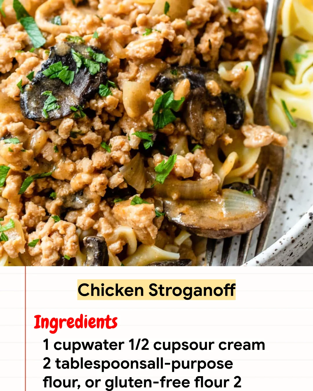 High protein Recipe Chicken Stroganoff