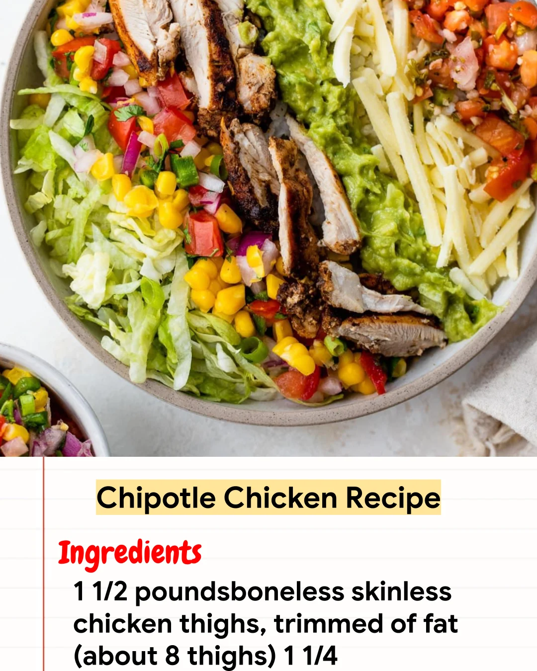 High protein Recipe Chipotle Chicken Recipe