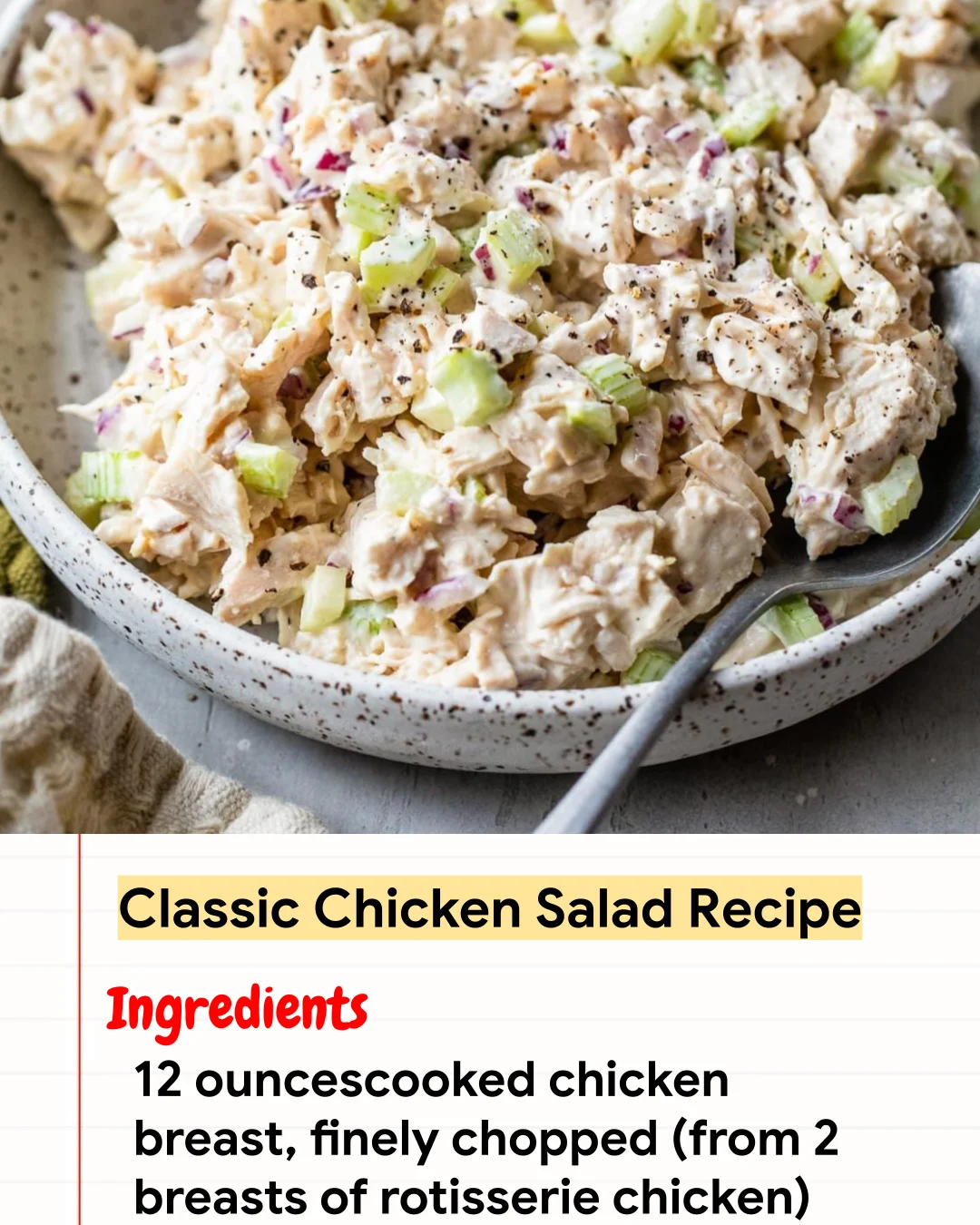High protein Recipe Classic Chicken Salad Recipe