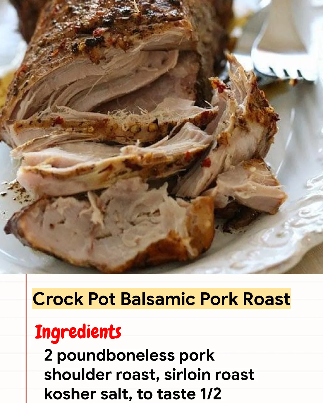 High protein Recipe Crock Pot Balsamic Pork Roast