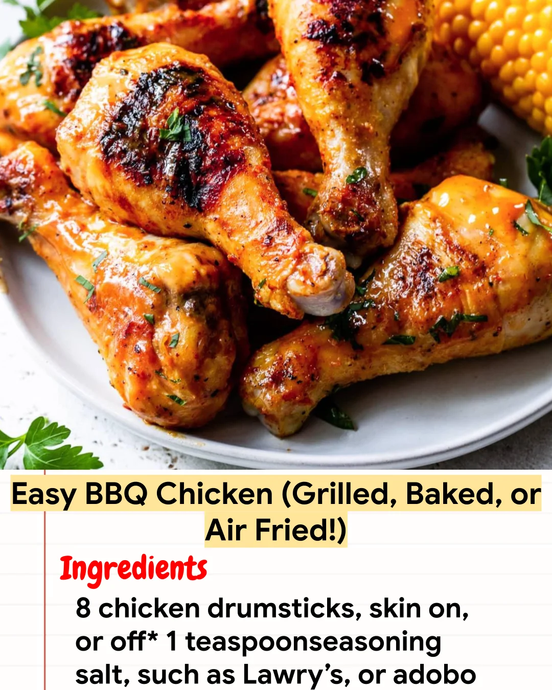 High protein Recipe Easy BBQ Chicken (Grilled, Baked, or Air Fried!)