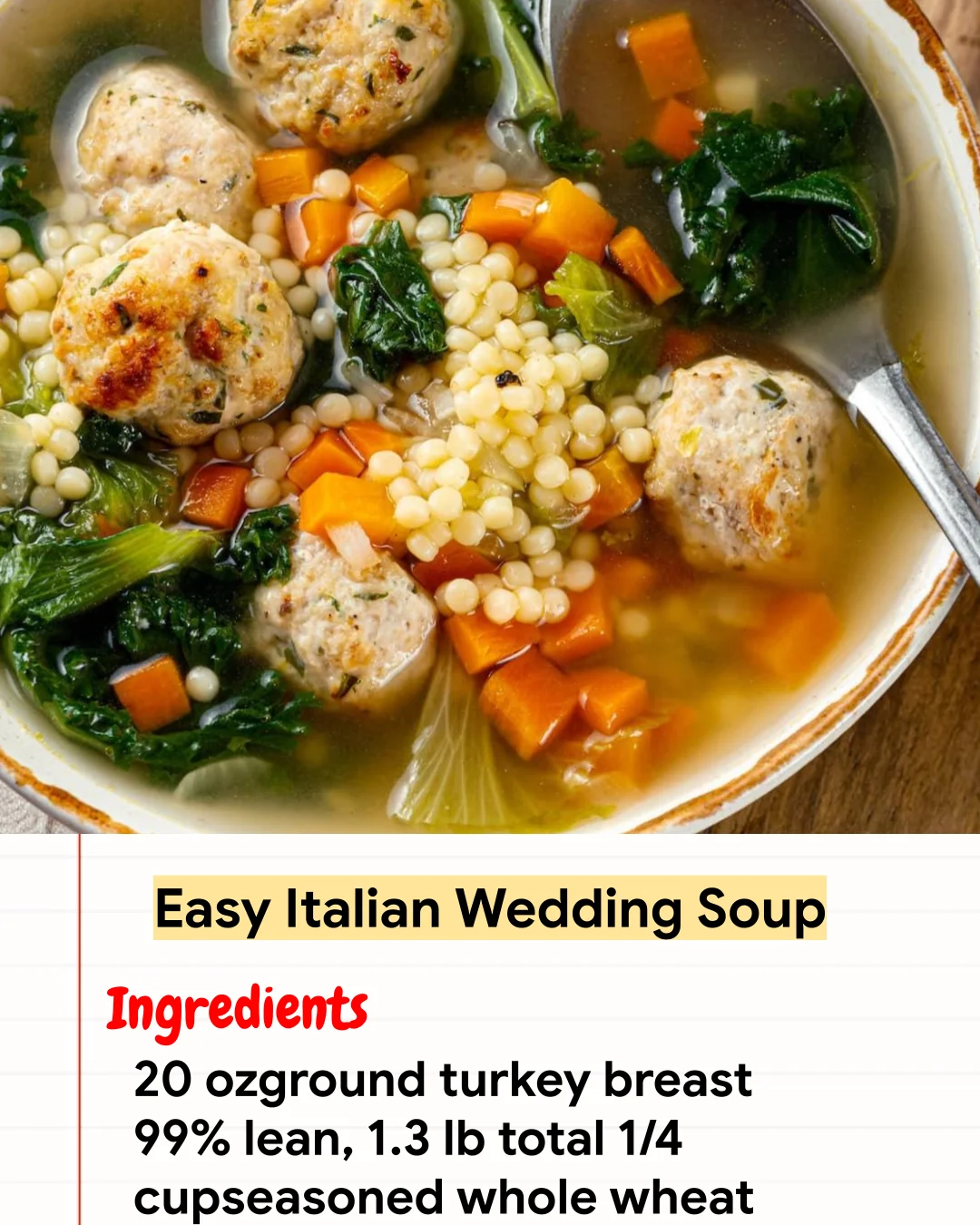 High protein Recipe Easy Italian Wedding Soup